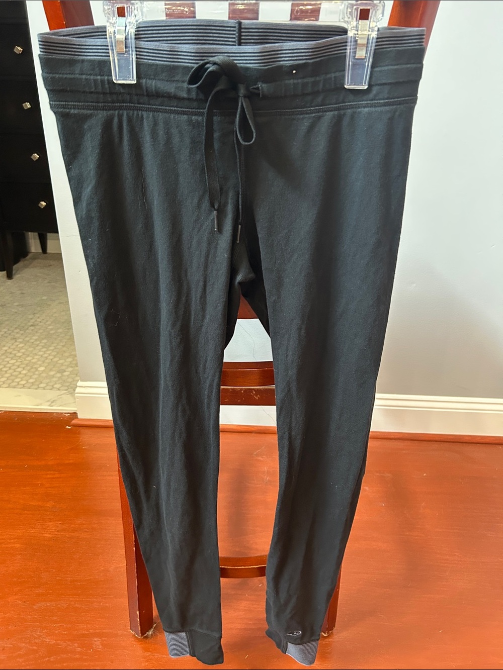 Champion Kids Black Drawstring Joggers with Ribbed Cuffs
